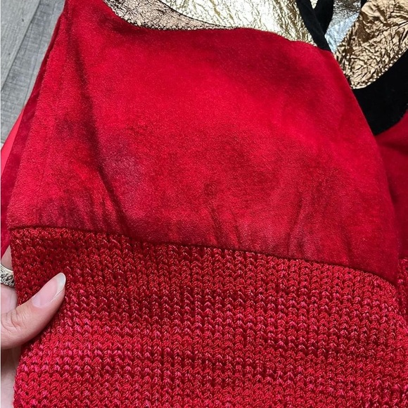 Vintage Augustina Suede and Leather Wearable Art Bomber Jacket - Size Medium - Picture 10 of 12